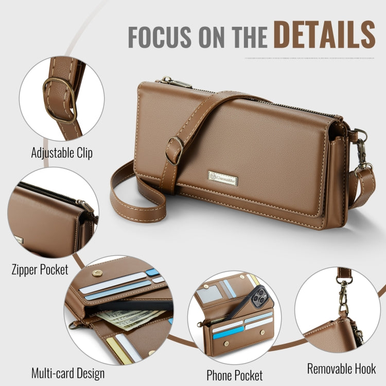 CaseMe Me30 Multi Functional Diagonal Cross Bag Phone Case(Brown) - free shipping - PMC Jewellery - Order now!