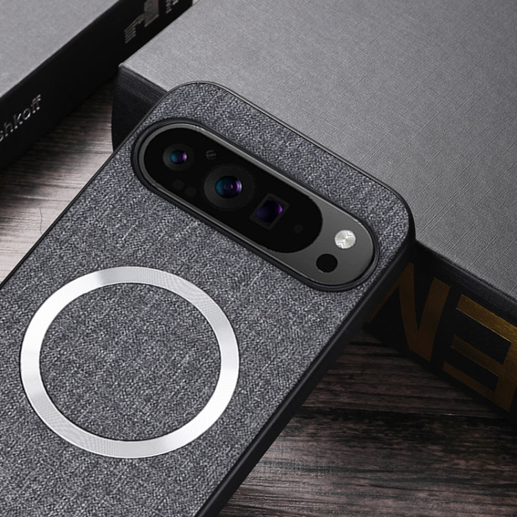 For Google Pixel 9 Pro CD Magnetic Ring Cloth Texture PU Phone Case(Purple) - Google Cases by PMC TechLife | Online Shopping South Africa | PMC TechLife | Buy Now Pay Later Mobicred