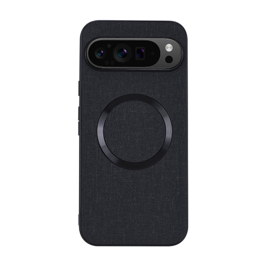 For Google Pixel 9 Pro CD Magnetic Ring Cloth Texture PU Phone Case(Black) - Google Cases by PMC Jewellery | Online Shopping South Africa | PMC Jewellery | Buy Now Pay Later Mobicred