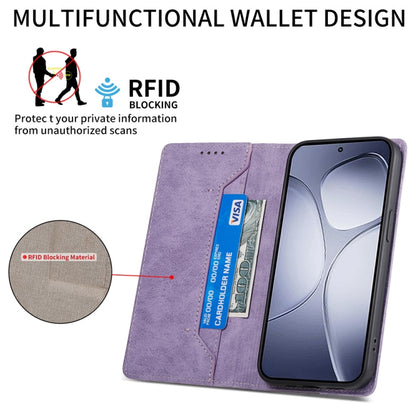 For Redmi K70 Ultra Business Solid Color Magnetic RFID Leather Phone Case(Purple) - Xiaomi Cases by PMC Jewellery | Online Shopping South Africa | PMC Jewellery | Buy Now Pay Later Mobicred