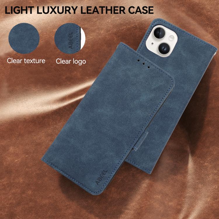 For iPhone 17 ABEEL Frosted Magnetic RFID Leather Phone Case(Blue) - free shipping - PMc TechLife - Order now!
