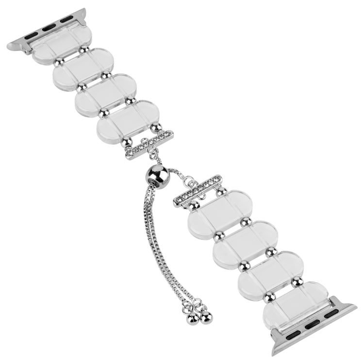 For Apple Watch SE 2022 40mm Resin Retractable Chain Watch Band(Transparent) - Watch Bands by PMC Jewellery | Online Shopping South Africa | PMC Jewellery