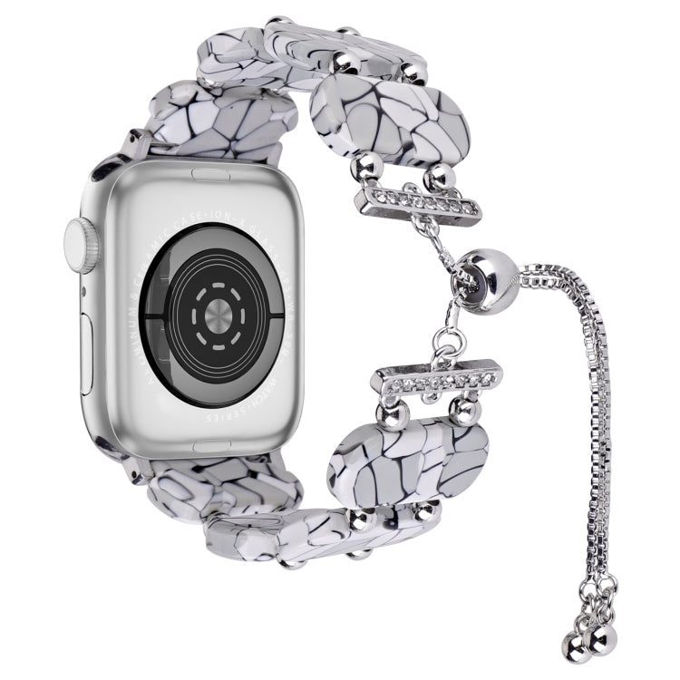 For Apple Watch Series 5 44mm Resin Retractable Chain Watch Band(Cracks) - Watch Bands by PMC TechLife | Online Shopping South Africa | PMC TechLife