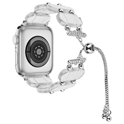 For Apple Watch Series 3 42mm Resin Retractable Chain Watch Band(Transparent) - Watch Bands by PMC Jewellery | Online Shopping South Africa | PMC Jewellery