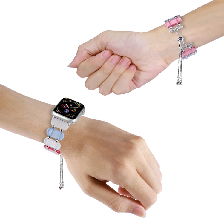 For Apple Watch SE 44mm Resin Retractable Chain Watch Band(Fluorescent) - Watch Bands by PMC TechLife | Online Shopping South Africa | PMC TechLife