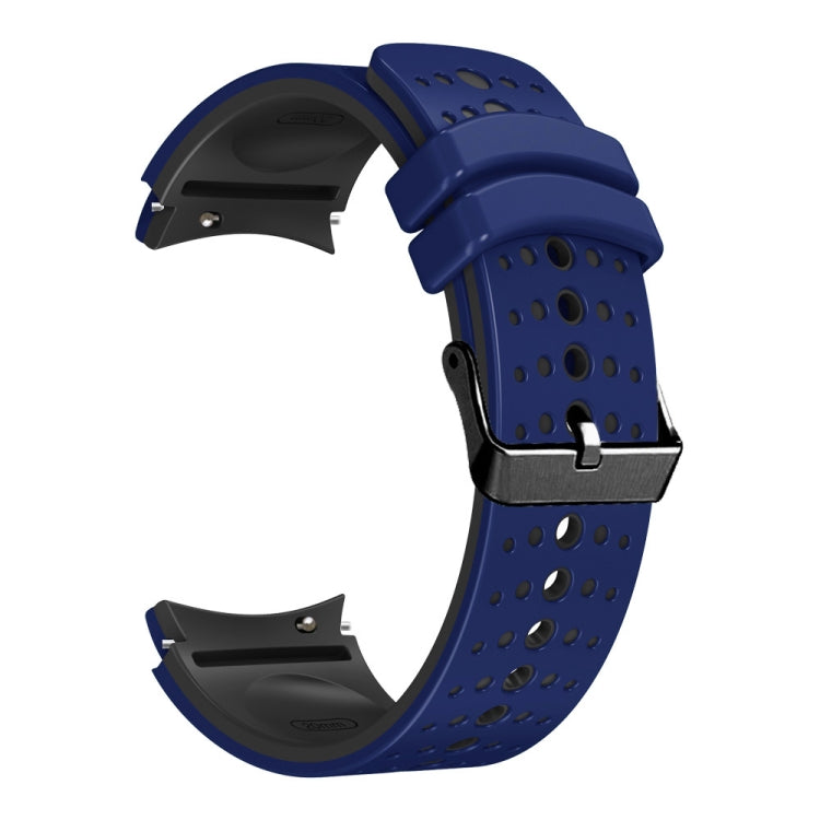 For Samsung Galaxy Watch 6 Two Color Silicone Watch Band(Blue Black) - Watch Bands by PMC Jewellery | Online Shopping South Africa | PMC Jewellery