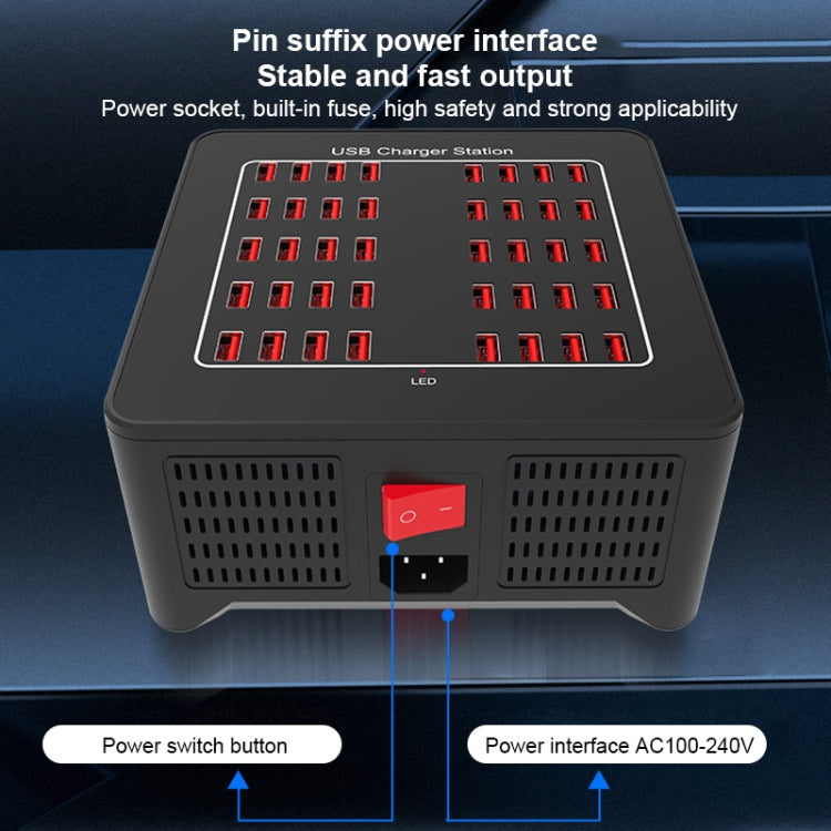 YFY-A76 200W 40 Ports USB Smart Charging Station(EU Plug) - Multifunction Charger by PMC Jewellery | Online Shopping South Africa | PMC Jewellery | Buy Now Pay Later Mobicred