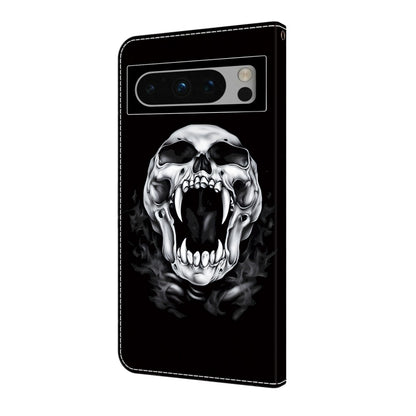 For Google Pixel 9 Pro Crystal Painted Leather Phone case(Skull) - Google Cases by PMC Jewellery | Online Shopping South Africa | PMC Jewellery | Buy Now Pay Later Mobicred