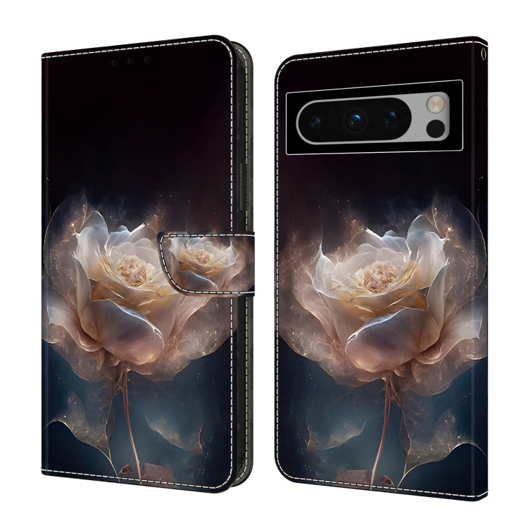 For Google Pixel 9 Pro Crystal Painted Leather Phone case(Peony) - Google Cases by PMC Jewellery | Online Shopping South Africa | PMC Jewellery | Buy Now Pay Later Mobicred