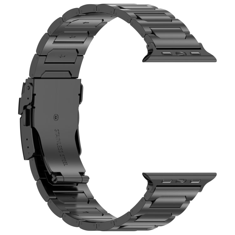 For Apple Watch Ultra 49mm I-Shaped Titanium Metal Watch Band(Black) - Watch Bands by PMC Jewellery | Online Shopping South Africa | PMC Jewellery