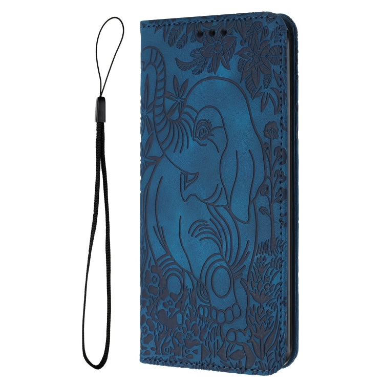 For iPhone 16 Pro Max Retro Elephant Embossed Leather Phone Case(Blue) - iPhone 16 Pro Max Cases by PMC TechLife | Online Shopping South Africa | PMC TechLife | Buy Now Pay Later Mobicred