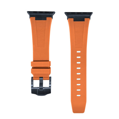 For Apple Watch Series 6 44mm Loners Liquid Silicone Watch Band(Black Orange) - Watch Bands by PMC Jewellery | Online Shopping South Africa | PMC Jewellery