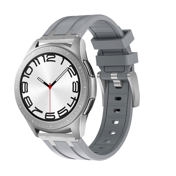 20mm Flat Head Silicone Watch Band(Silver Grey) - 20mm Bands by PMC Jewellery | Online Shopping South Africa | PMC Jewellery