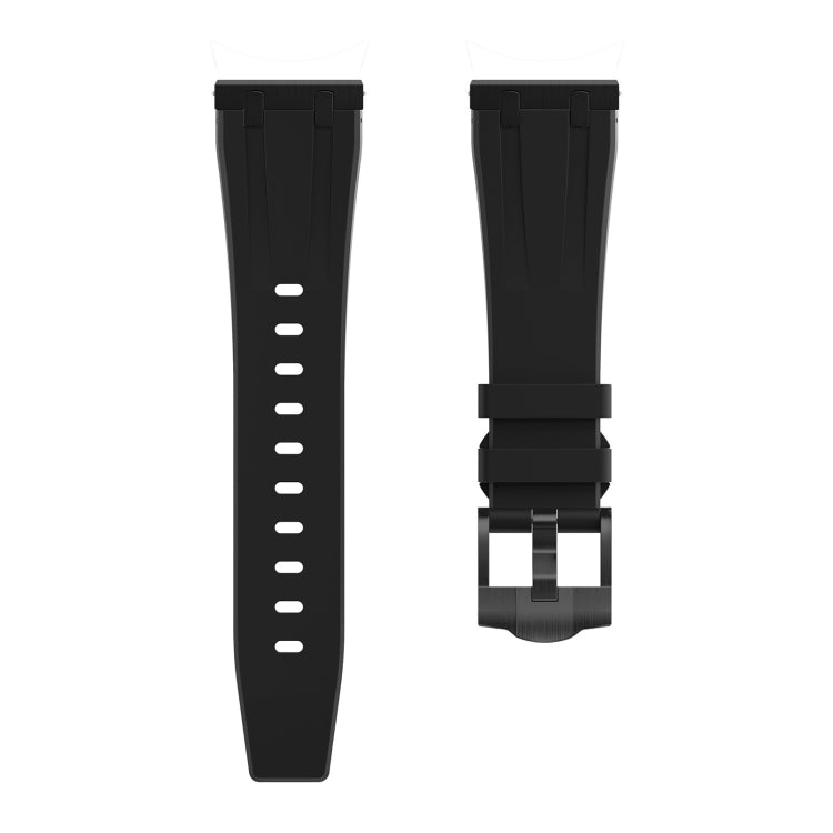 22mm Flat Head Silicone Watch Band(Full Black) - 22mm Bands by PMC Jewellery | Online Shopping South Africa | PMC Jewellery