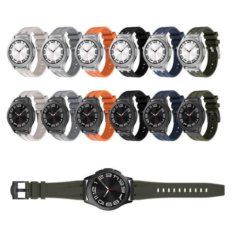 20mm Flat Head Silicone Watch Band(Black Grey) - 20mm Bands by PMC Jewellery | Online Shopping South Africa | PMC Jewellery