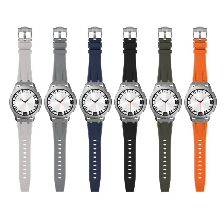 20mm Flat Head Silicone Watch Band(Silver Grey) - 20mm Bands by PMC Jewellery | Online Shopping South Africa | PMC Jewellery