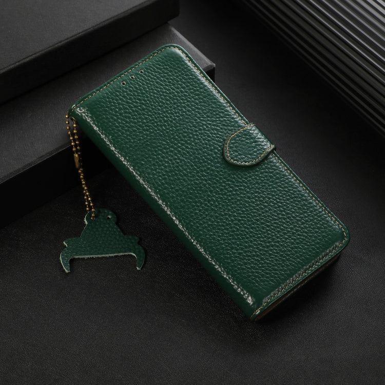 For Google Pixel 10 Pro / 9 Pro Genuine Leather Litchi Texture RFID Leather Phone Case(Green) - free shipping - PMC TechLife - Order now!