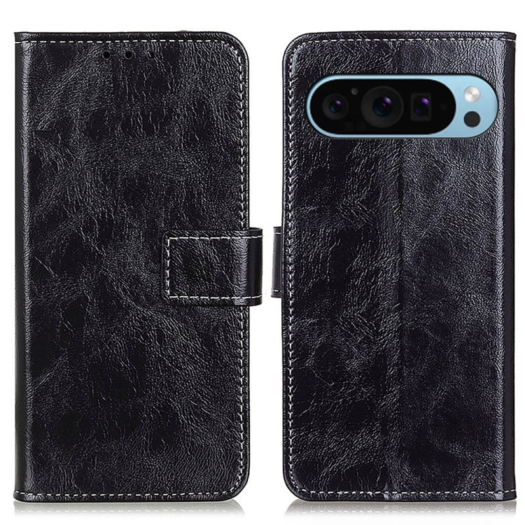 For Google Pixel 9 Retro Crazy Horse Texture Flip Leather Phone Case(Black) - Google Cases by PMC Jewellery | Online Shopping South Africa | PMC Jewellery | Buy Now Pay Later Mobicred