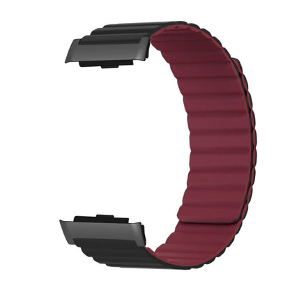 For Huawei Watch D Magnetic Silicone Watch Band(Black Wine Red) - Watch Bands by PMC Jewellery | Online Shopping South Africa | PMC Jewellery