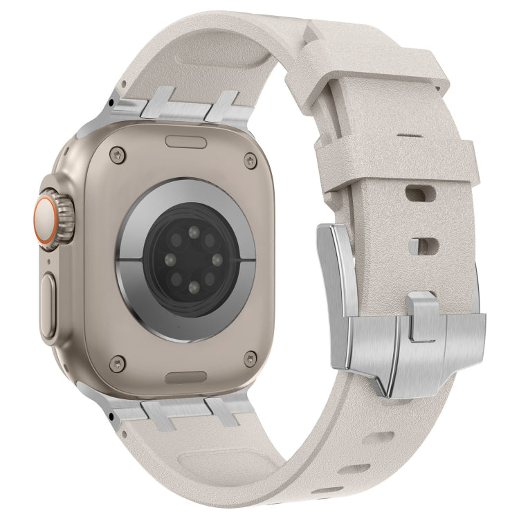 For Apple Watch Series 8 45mm Stone Grain Liquid Silicone Watch Band(Silver Starlight) - free shipping - PMC TechLife - Order now!