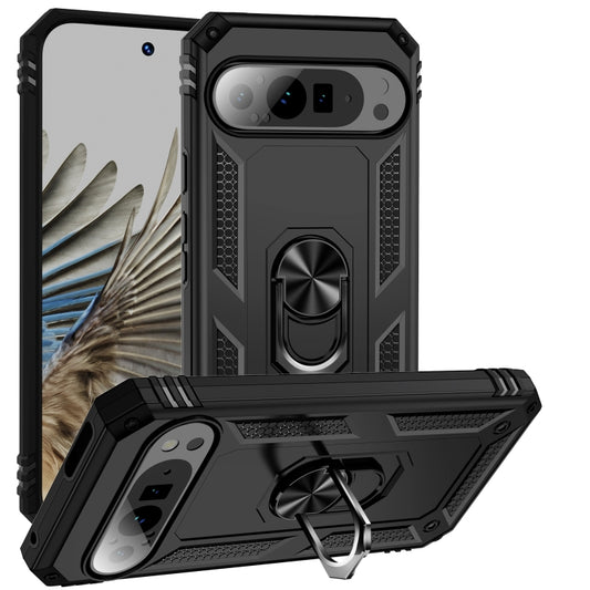 For Google Pixel 9 Pro Shockproof TPU + PC Phone Case with Holder(Black) - Google Cases by PMC Jewellery | Online Shopping South Africa | PMC Jewellery | Buy Now Pay Later Mobicred