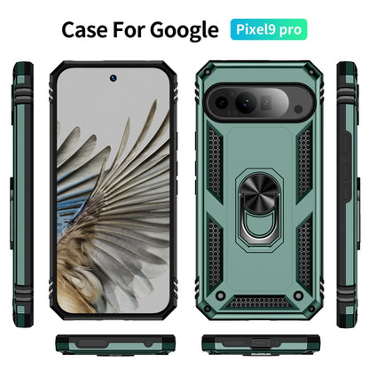 For Google Pixel 9 Pro Shockproof TPU + PC Phone Case with Holder(Dark Green) - Google Cases by PMC Jewellery | Online Shopping South Africa | PMC Jewellery | Buy Now Pay Later Mobicred