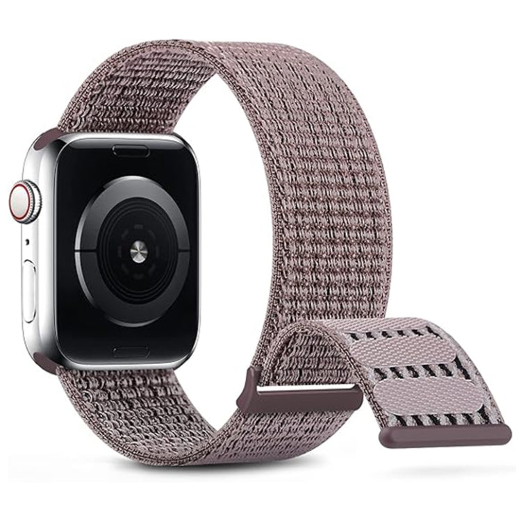 For Apple Watch SE 2023 44mm Dual Hook and Loop Nylon Watch Band(Smoke Purple) - Watch Bands by PMC Jewellery | Online Shopping South Africa | PMC Jewellery