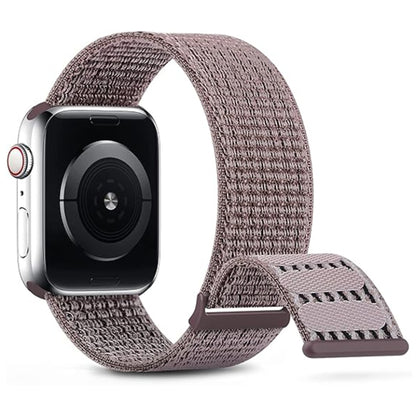 For Apple Watch SE 2023 40mm Dual Hook and Loop Nylon Watch Band(Smoke Purple) - Watch Bands by PMC Jewellery | Online Shopping South Africa | PMC Jewellery