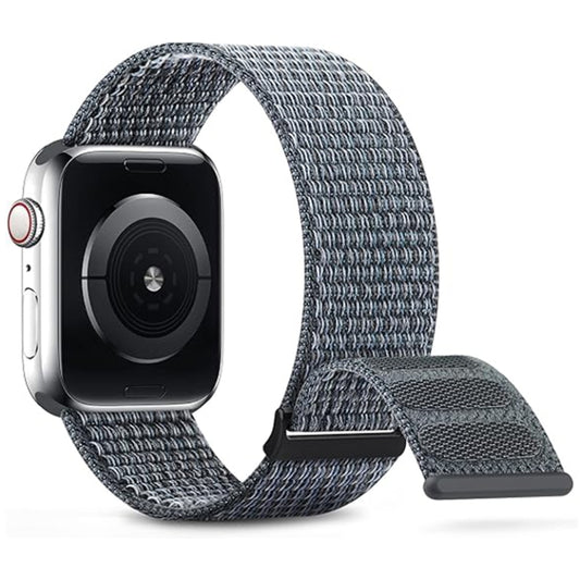 For Apple Watch Series 6 40mm Dual Hook and Loop Nylon Watch Band(Grey) - Watch Bands by PMC Jewellery | Online Shopping South Africa | PMC Jewellery