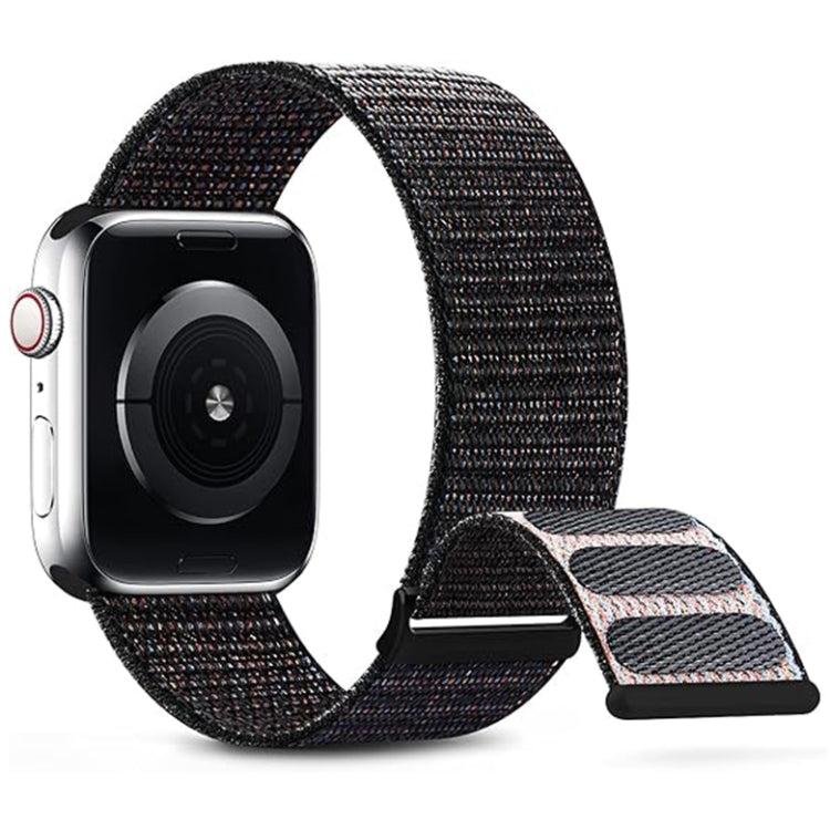 For Apple Watch Series 5 44mm Dual Hook and Loop Nylon Watch Band(Reflective Black) - Watch Bands by PMC TechLife | Online Shopping South Africa | PMC TechLife