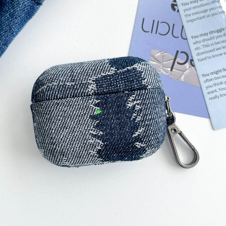 For AirPods Pro Stitching Denim Cloth Bluetooth Earphone Protective Case(Light Color Lightning) - For AirPods Pro by PMC Jewellery | Online Shopping South Africa | PMC Jewellery | Buy Now Pay Later Mobicred