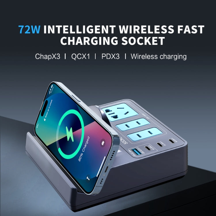 WLX-H11 72W Intelligent Wireless Fast Charging Socket - Multifunction Charger by PMC Jewellery | Online Shopping South Africa | PMC Jewellery | Buy Now Pay Later Mobicred