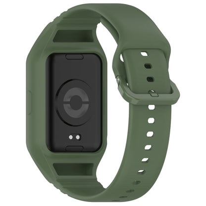 For Xiaomi Mi Band 8 Pro Solid Color Integrated TPU Watch Band(Dark Green) - Watch Bands by PMC Jewellery | Online Shopping South Africa | PMC Jewellery