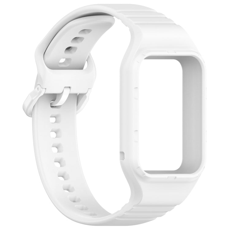 For Xiaomi Mi Band 8 Pro Solid Color Integrated TPU Watch Band(White) - Watch Bands by PMC Jewellery | Online Shopping South Africa | PMC Jewellery