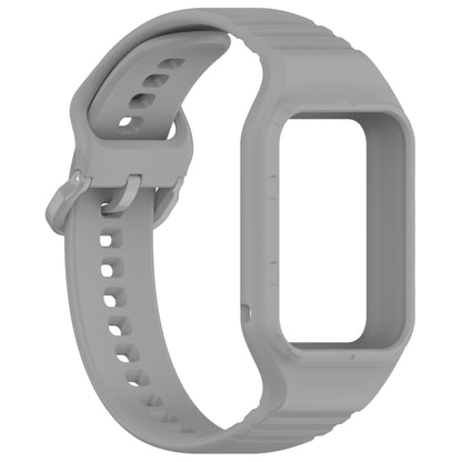 For Xiaomi Mi Band 8 Pro Solid Color Integrated TPU Watch Band(Grey) - Watch Bands by PMC Jewellery | Online Shopping South Africa | PMC Jewellery