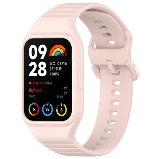 For Xiaomi Mi Band 8 Pro Solid Color Integrated TPU Watch Band(Light Pink) - Watch Bands by PMC Jewellery | Online Shopping South Africa | PMC Jewellery