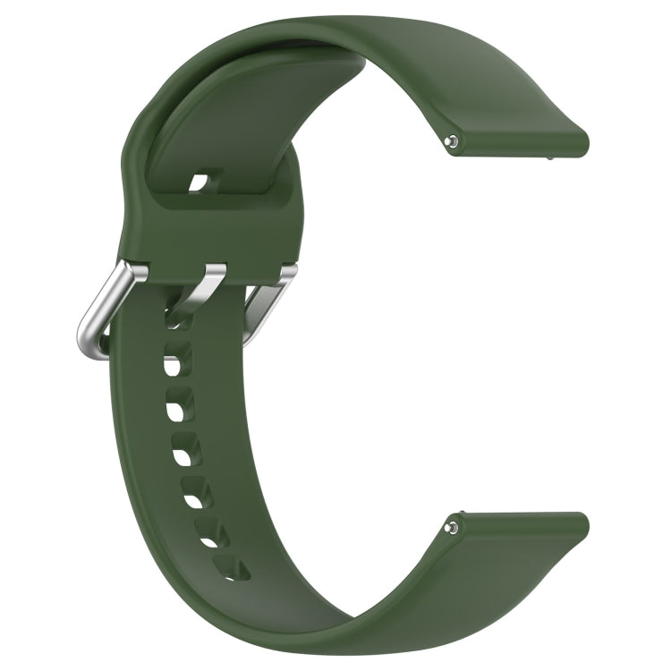 For CMF Watch Pro D395 22mm Solid Color Silver Buckle Silicone Watch Band, Size:L(Army Green) - Watch Bands by PMC Jewellery | Online Shopping South Africa | PMC Jewellery