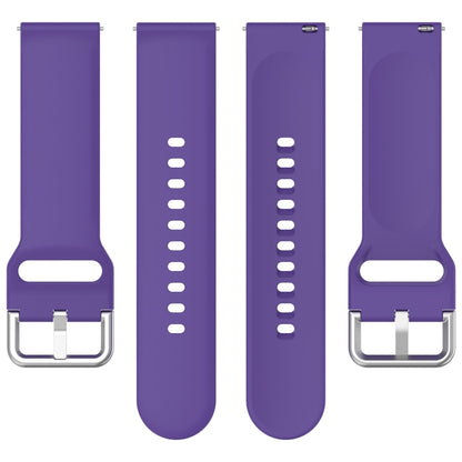 For CMF Watch Pro D395 22mm Solid Color Silver Buckle Silicone Watch Band, Size:L(Purple) - Watch Bands by PMC Jewellery | Online Shopping South Africa | PMC Jewellery