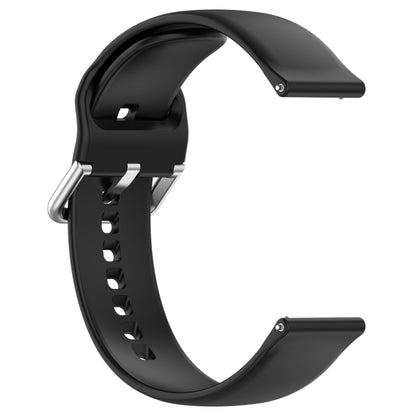 For CMF Watch Pro D395 22mm Solid Color Silver Buckle Silicone Watch Band, Size:S(Black) - Watch Bands by PMC Jewellery | Online Shopping South Africa | PMC Jewellery
