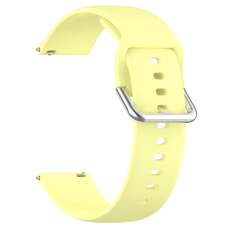 For CMF Watch Pro D395 22mm Solid Color Silver Buckle Silicone Watch Band, Size:S(Yellow) - Watch Bands by PMC Jewellery | Online Shopping South Africa | PMC Jewellery
