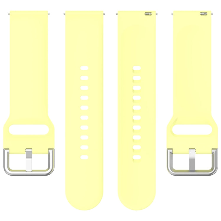 For CMF Watch Pro D395 22mm Solid Color Silver Buckle Silicone Watch Band, Size:S(Yellow) - Watch Bands by PMC Jewellery | Online Shopping South Africa | PMC Jewellery