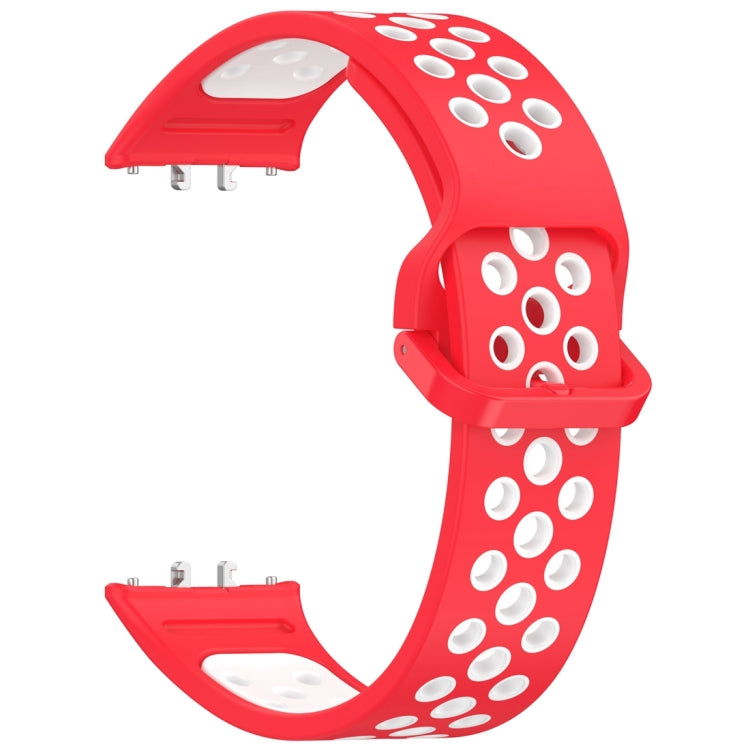 For Samsung Galaxy Fit 3 Two Color Breathable Silicone Watch Band(Red White) - Watch Bands by PMC Jewellery | Online Shopping South Africa | PMC Jewellery