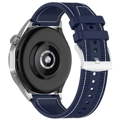 22mm Hybrid Nylon Braid Silicone Watch Band(Midnight Blue) - 22mm Bands by PMC Jewellery | Online Shopping South Africa | PMC Jewellery