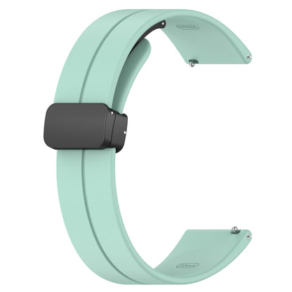 18mm Groove Folding Black Buckle Silicone Watch Band(Teal) - 20mm Bands by PMC Jewellery | Online Shopping South Africa | PMC Jewellery