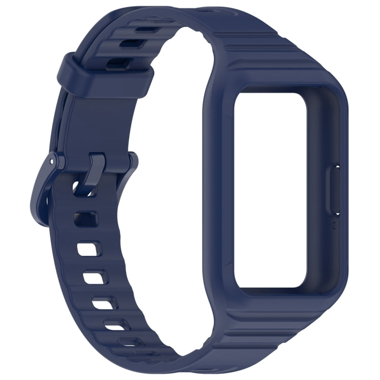 For Samsung Galaxy Fit 3 Solid Color Integrated TPU Watch Band(Midnight Blue) - Watch Bands by PMC Jewellery | Online Shopping South Africa | PMC Jewellery