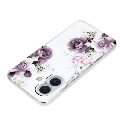 For iPhone 16 Plus Colorful Painting Pattern TPU Phone Case(Peony) - iPhone 16 Plus Cases by PMC Jewellery | Online Shopping South Africa | PMC Jewellery | Buy Now Pay Later Mobicred