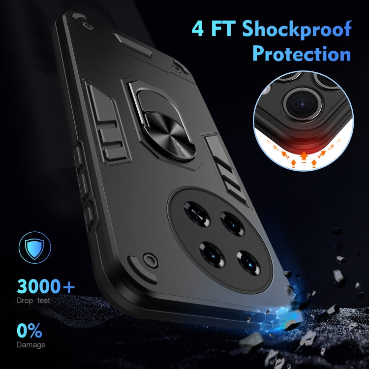 For Tecno Spark 20 Pro+ Shockproof Metal Ring Holder Phone Case(Black) - Tecno Cases by PMC TechLife | Online Shopping South Africa | PMC TechLife | Buy Now Pay Later Mobicred