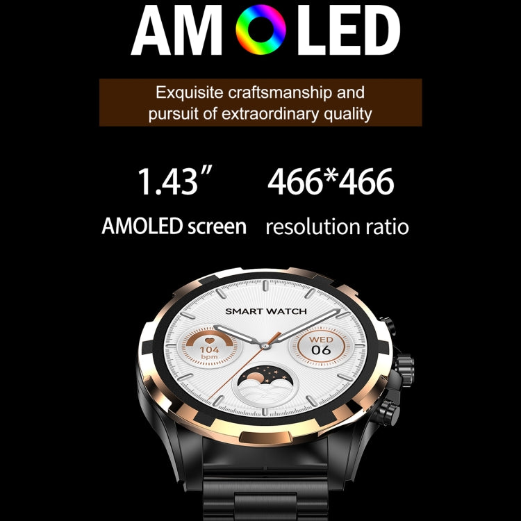 LEMFO HK98 1.43 inch BT5.3 Fitness Sport Smart Watch, Support Bluetooth Call / Sleep / Blood Oxygen / Heart Rate / Blood Pressure Health Monitor(Gold) - Smart Watches by LEMFO | Online Shopping South Africa | PMC Jewellery | Buy Now Pay Later Mobicred