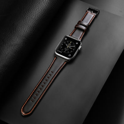 For Apple Watch Series 10 46mm DUX DUCIS Business Genuine Leather Watch Strap(Coffee) - Watch Bands by DUX DUCIS | Online Shopping South Africa | PMC Jewellery | Buy Now Pay Later Mobicred