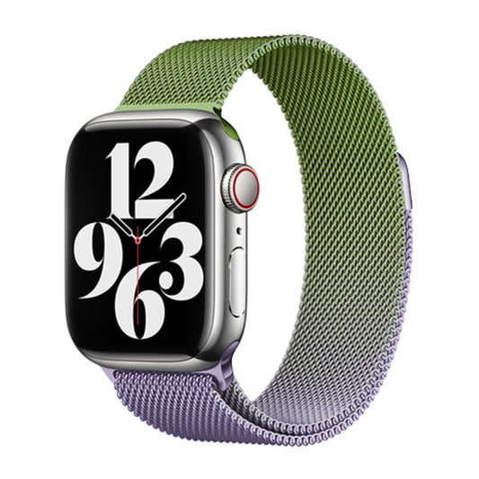 For Apple Watch SE 2023 40mm Milan Gradient Loop Magnetic Buckle Watch Band(Purple Green) - Watch Bands by PMC Jewellery | Online Shopping South Africa | PMC Jewellery